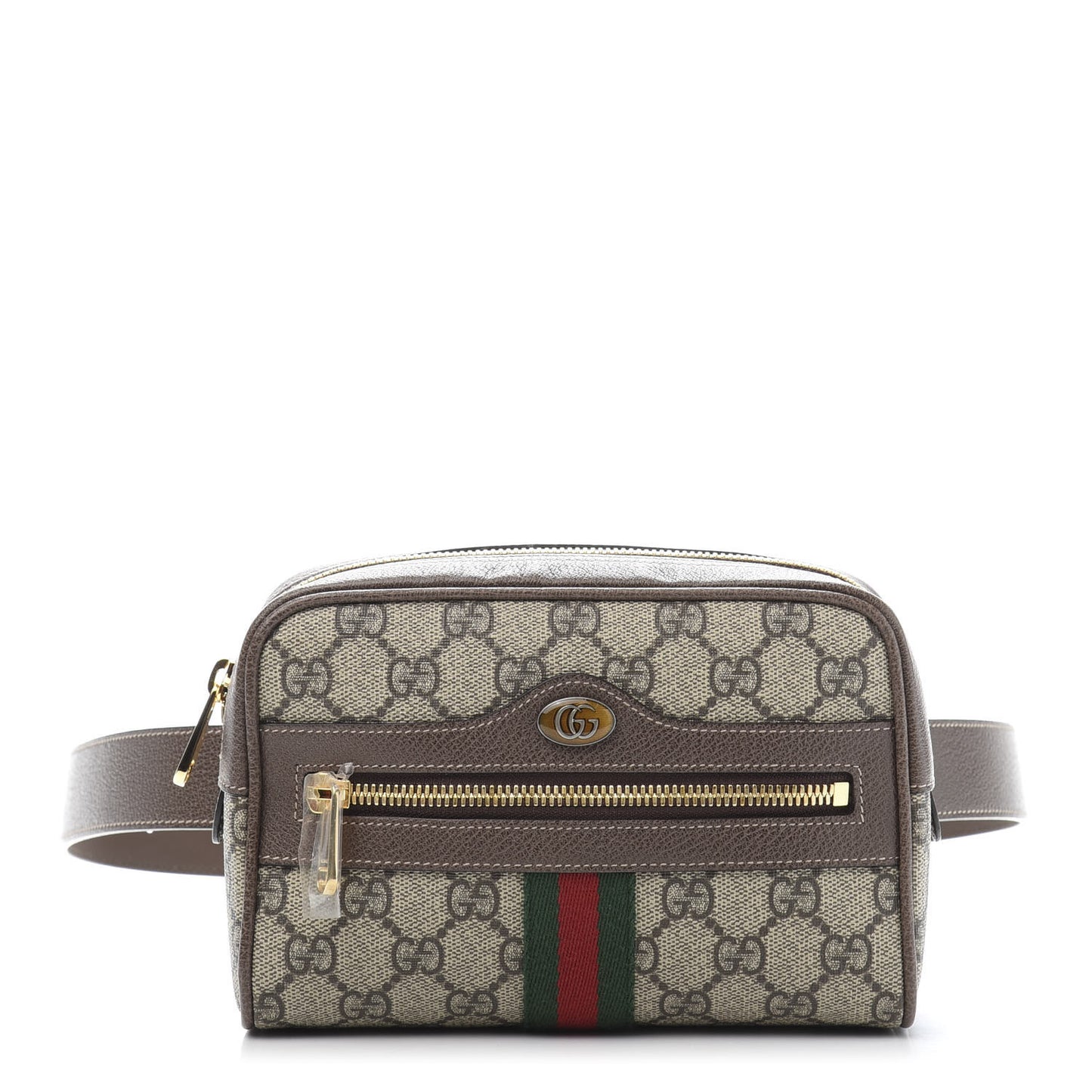 GG Supreme Monogram Web Small Ophidia Belt Bag 85 34 Dark Brown