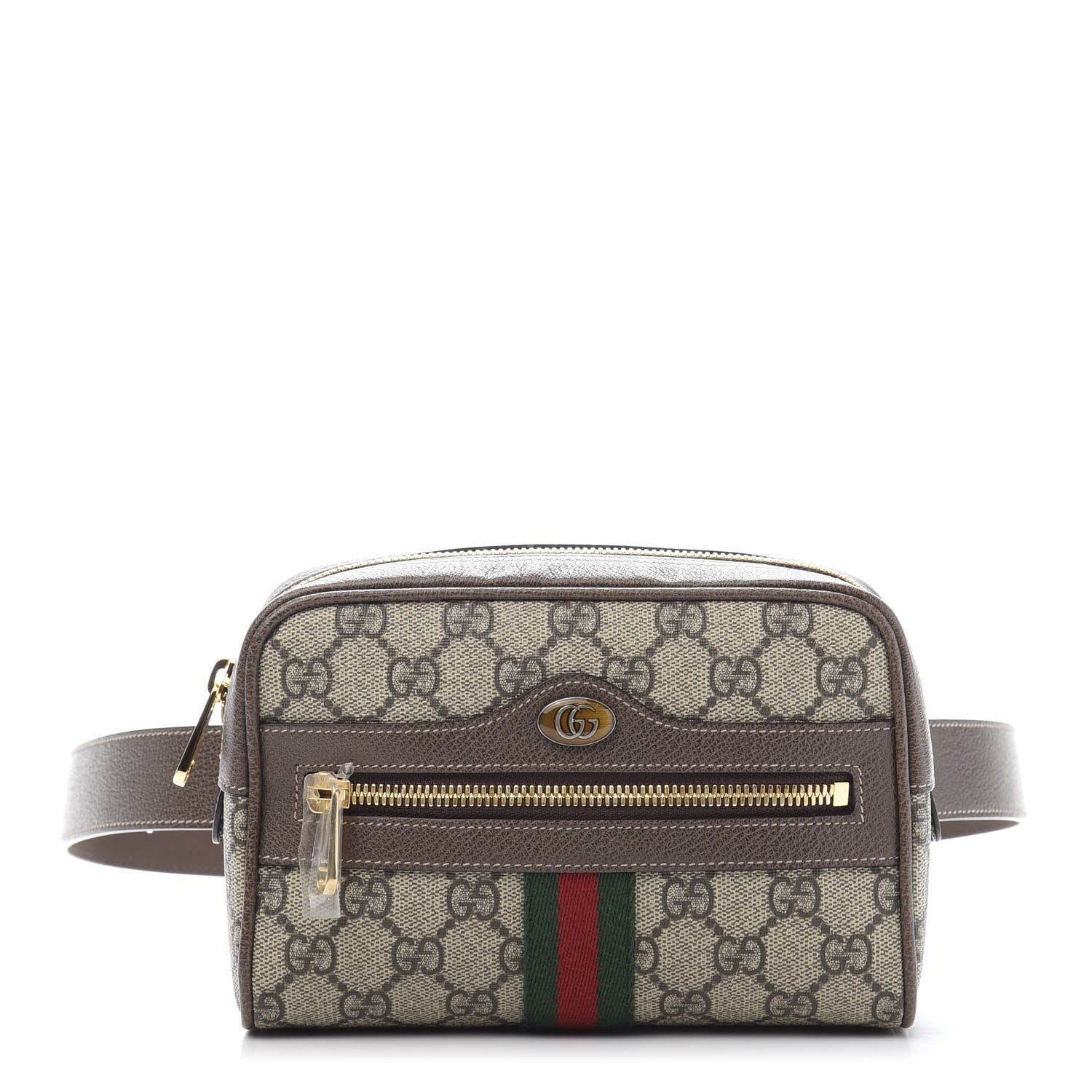 Gucci GG Supreme Monogram Web Small Ophidia Belt Bag 85 34 Dark Brown 1 of 10