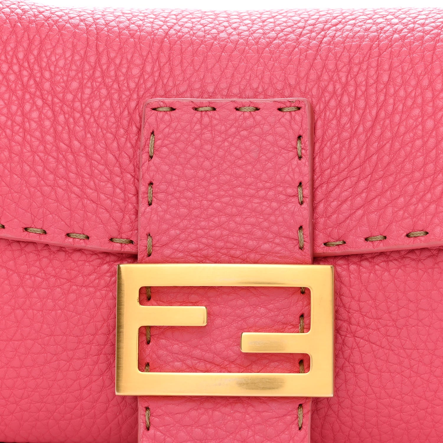 Fendi Calfskin Romano Selleria Baguette Pink 8 of 14