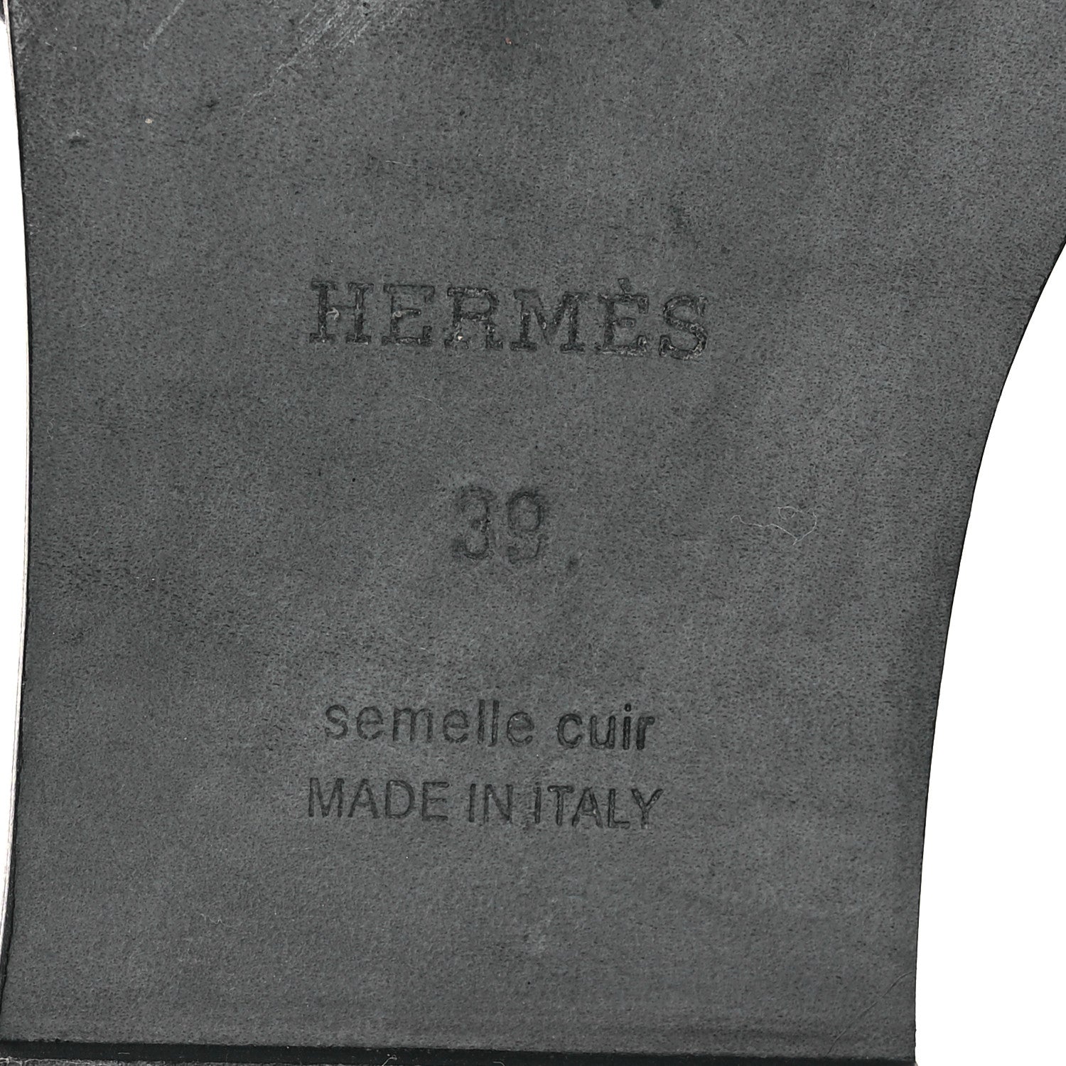 Hermes Box Calfskin Oran Sandals 39 Black 8 of 12