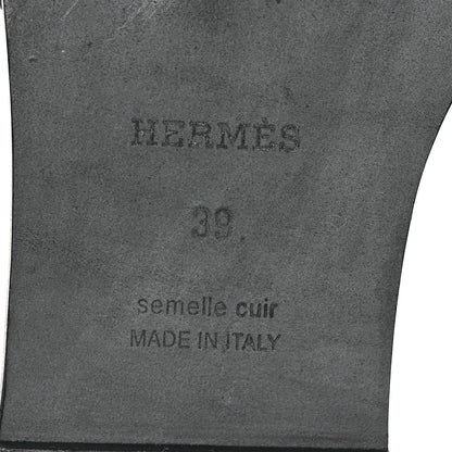 Hermes Box Calfskin Oran Sandals 39 Black 8 of 12
