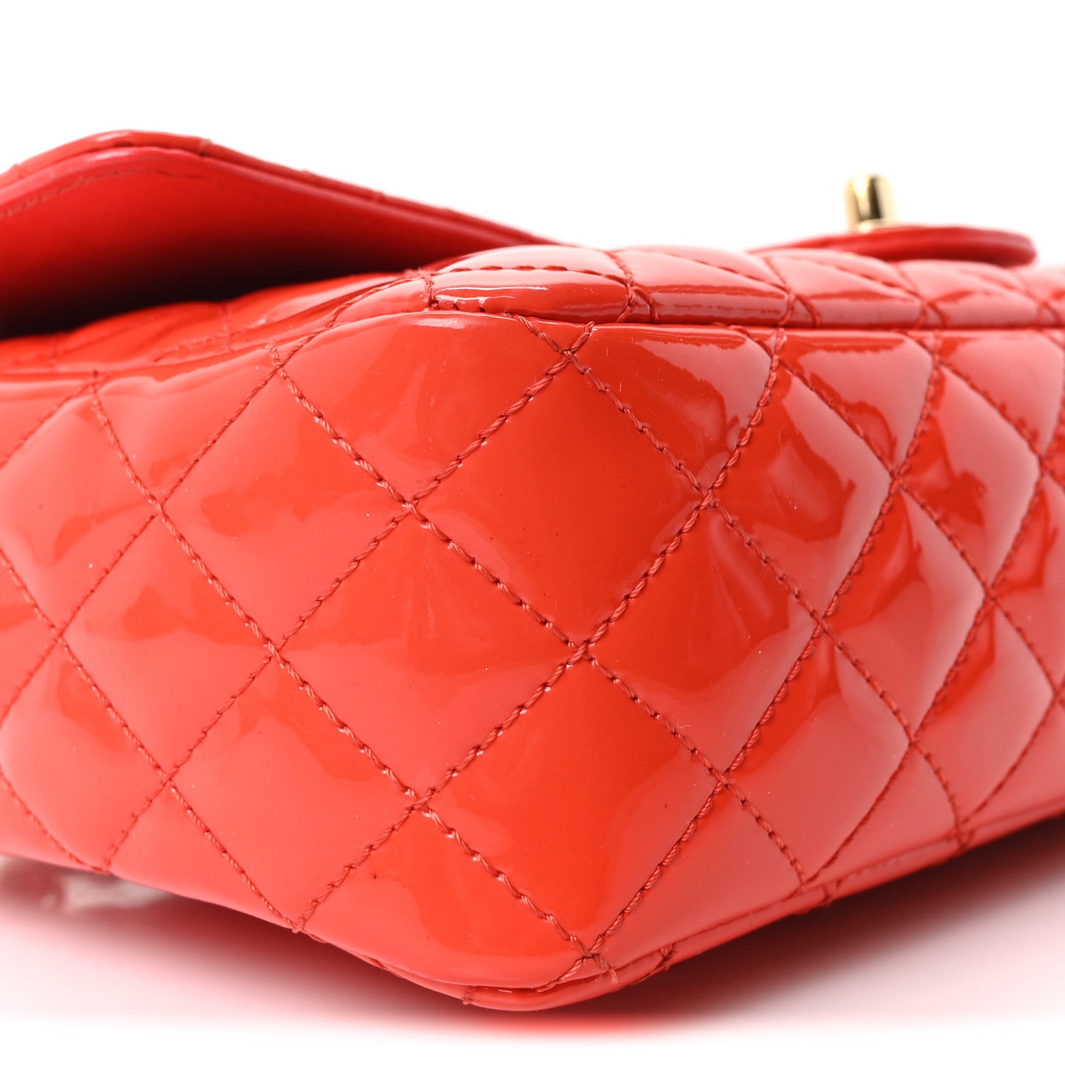 Chanel Patent Calfskin Quilted Valentine Charms Medium Single Flap Red 9 of 10