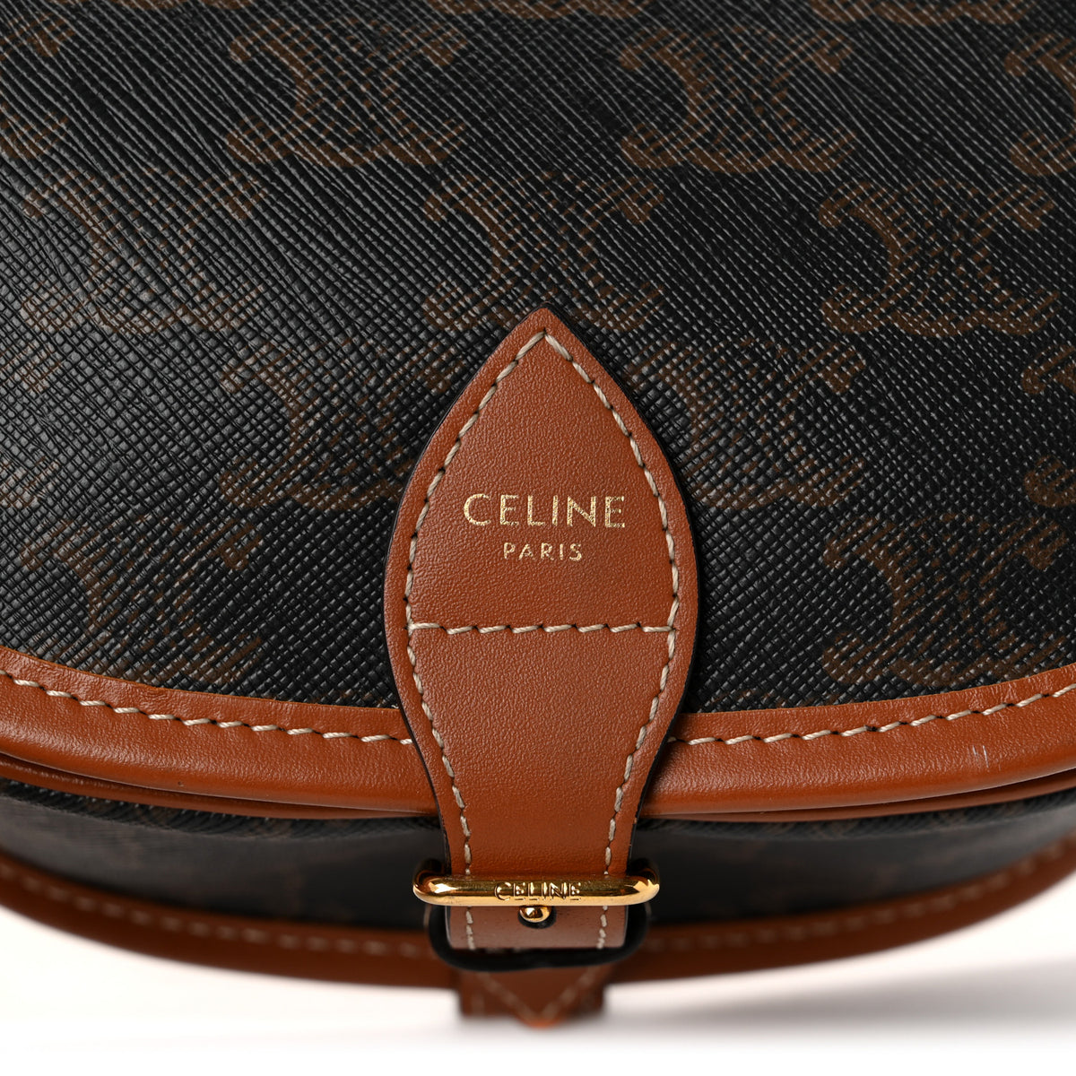 Triomphe Canvas Medium Folco Bag Tan