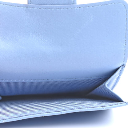Chanel Lambskin Quilted Double Flap Wallet Light Blue 6 of 8