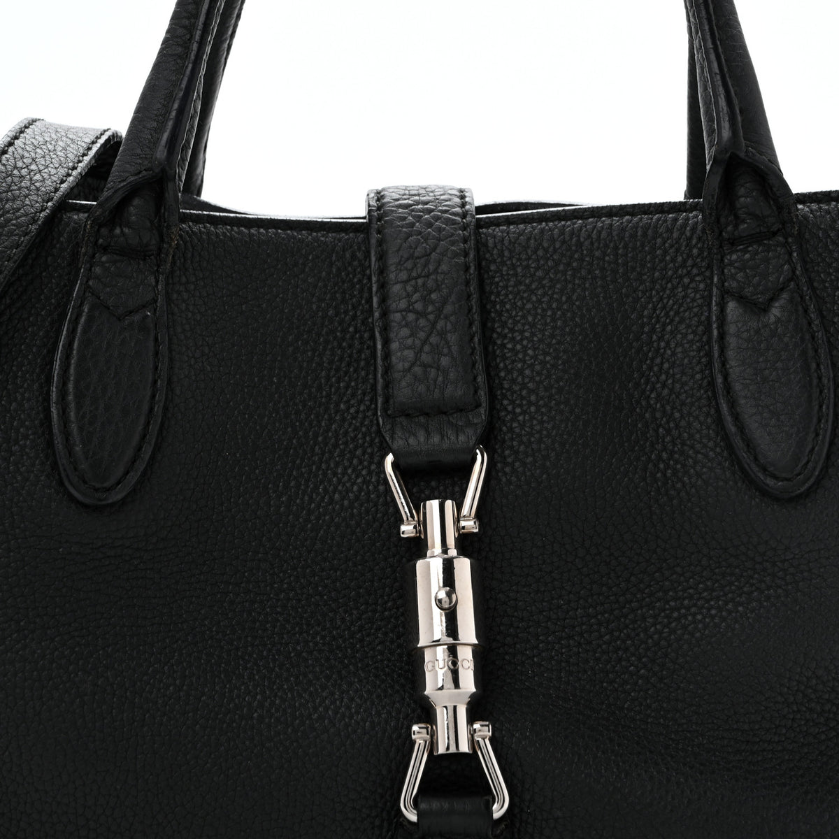 Soft Calfskin Small Jackie Top Handle Bag Black