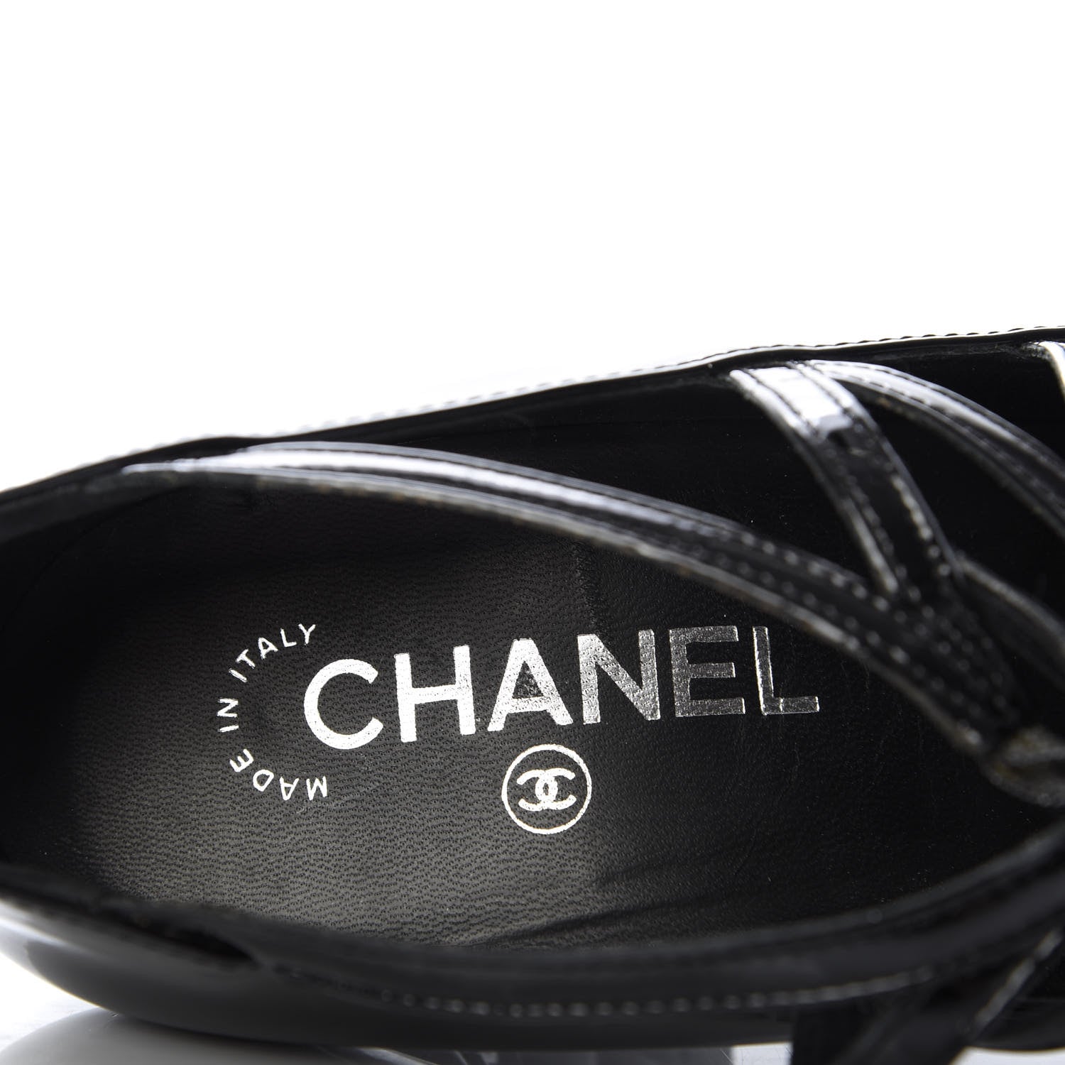 Chanel Patent Calfskin Wedge Pump 39 Black 7 of 9