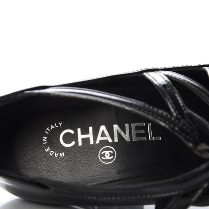 Chanel Patent Calfskin Wedge Pump 39 Black 7 of 9