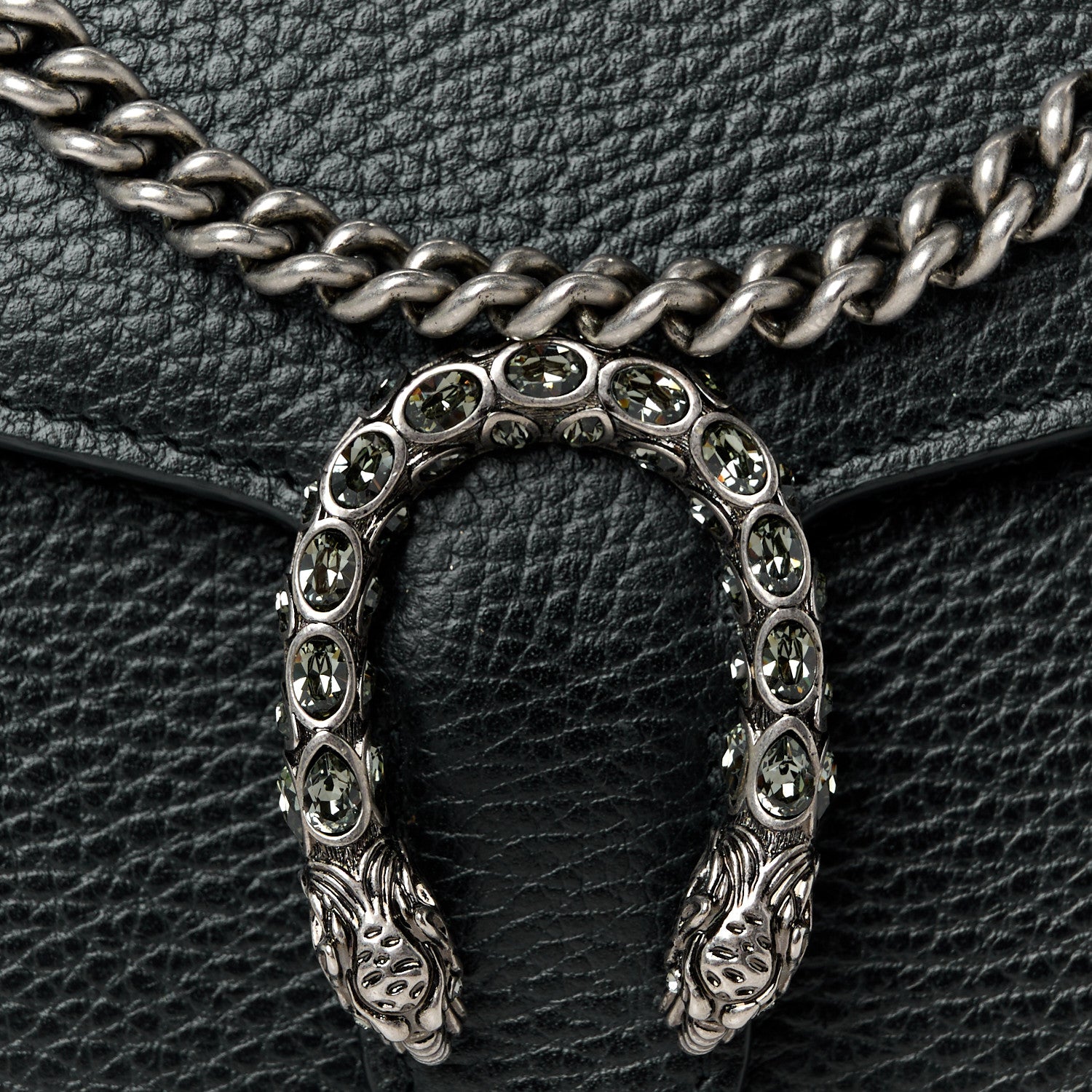 Gucci Calfskin Mini Dionysus Chain Wallet Black 8 of 10