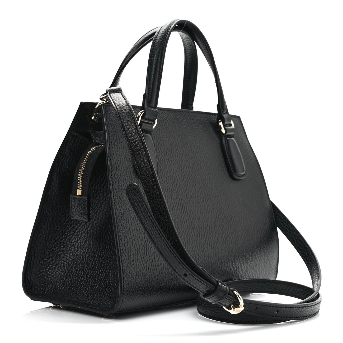 Dollar Calfskin Medium Soho Top Handle Satchel Black