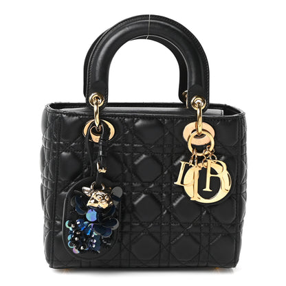 Christian Dior Lambskin Cannage Small Jeweled Lady Dior Black 1 of 10