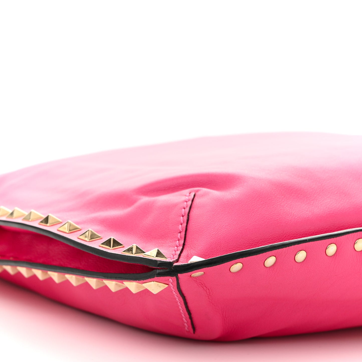 Vitello Small Rockstud Hobo Pop Fuxia