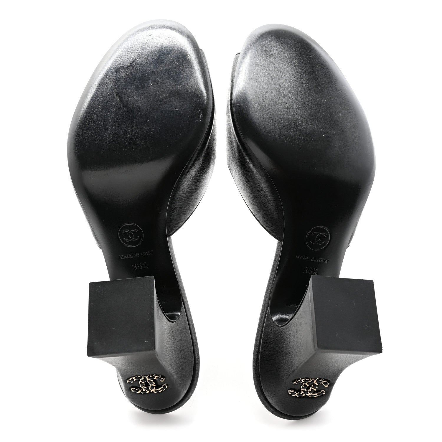 Chanel Lambskin CC Chain Mules 38.5 Black 6 of 9