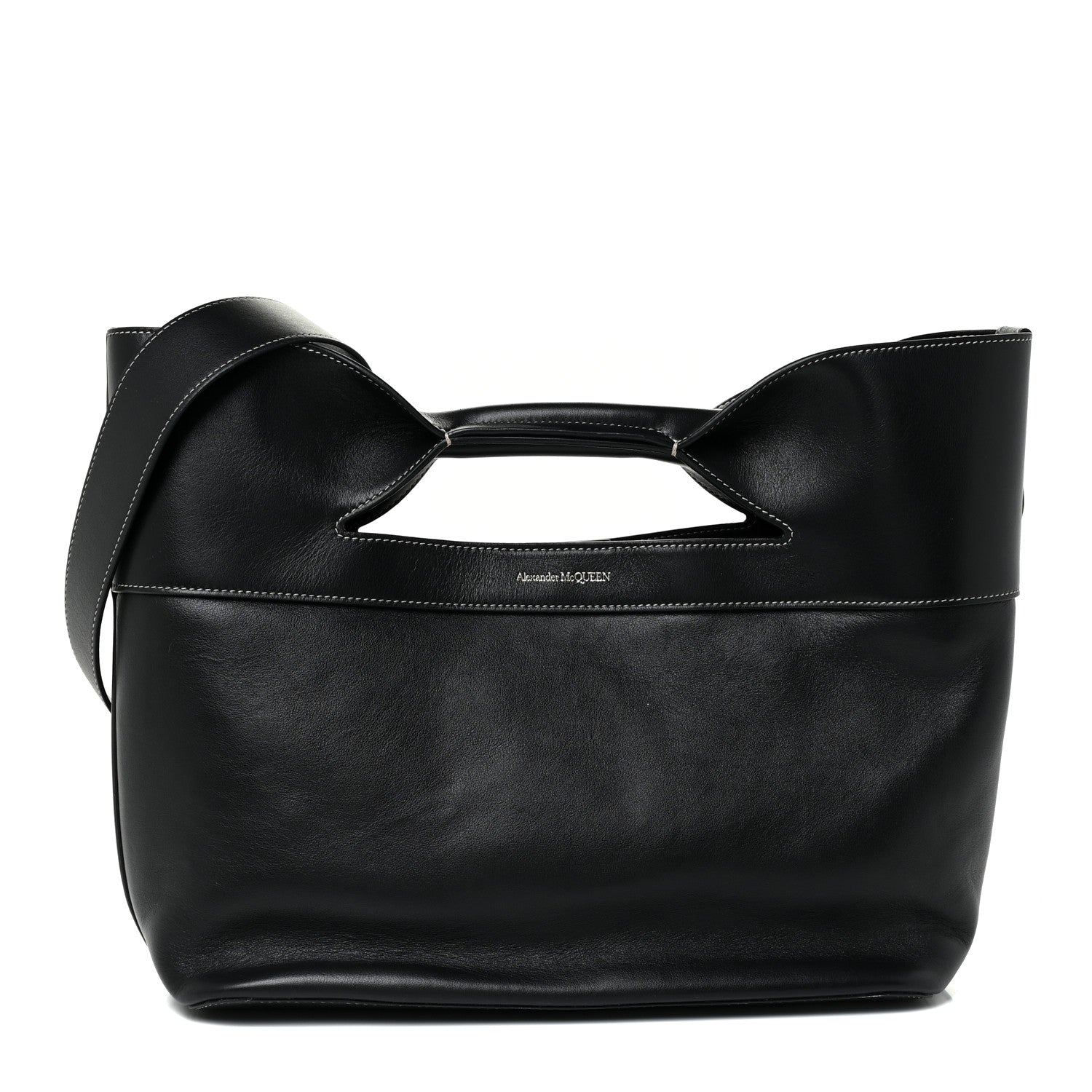 Alexander McQueen Calfskin Small The Bow Bag Black 1 of 12