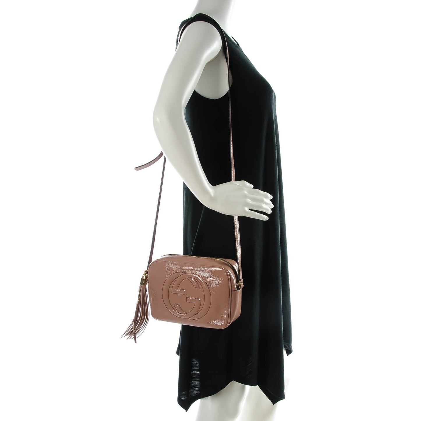 Vernice Naplack Small Soho Disco Bag Dark Cipria