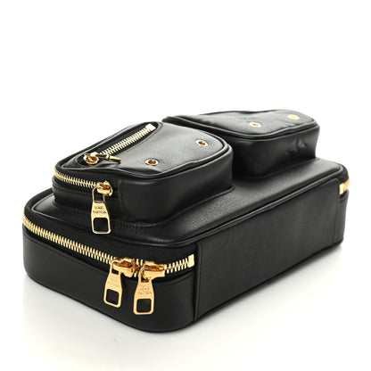 Louis Vuitton Calfskin Monogram Embossed Utility Bag Black 6 of 9