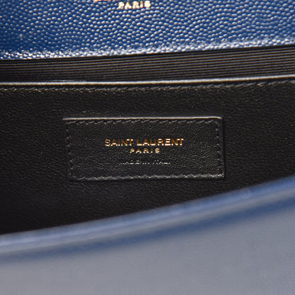 Saint Laurent Grain De Poudre Medium Classic Monogram Kate Satchel Denim Blue 6 of 7