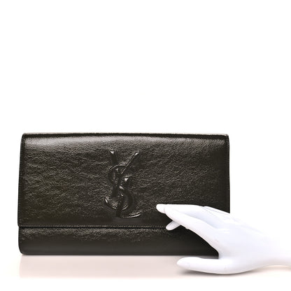 Saint Laurent Textured Patent Monogram Large Belle De Jour Green 2 of 7
