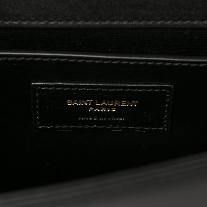 Saint Laurent Nappa Patent Calfskin Two-Toned Small Monogram Kate Satchel Desert Sand Black 6 of 8