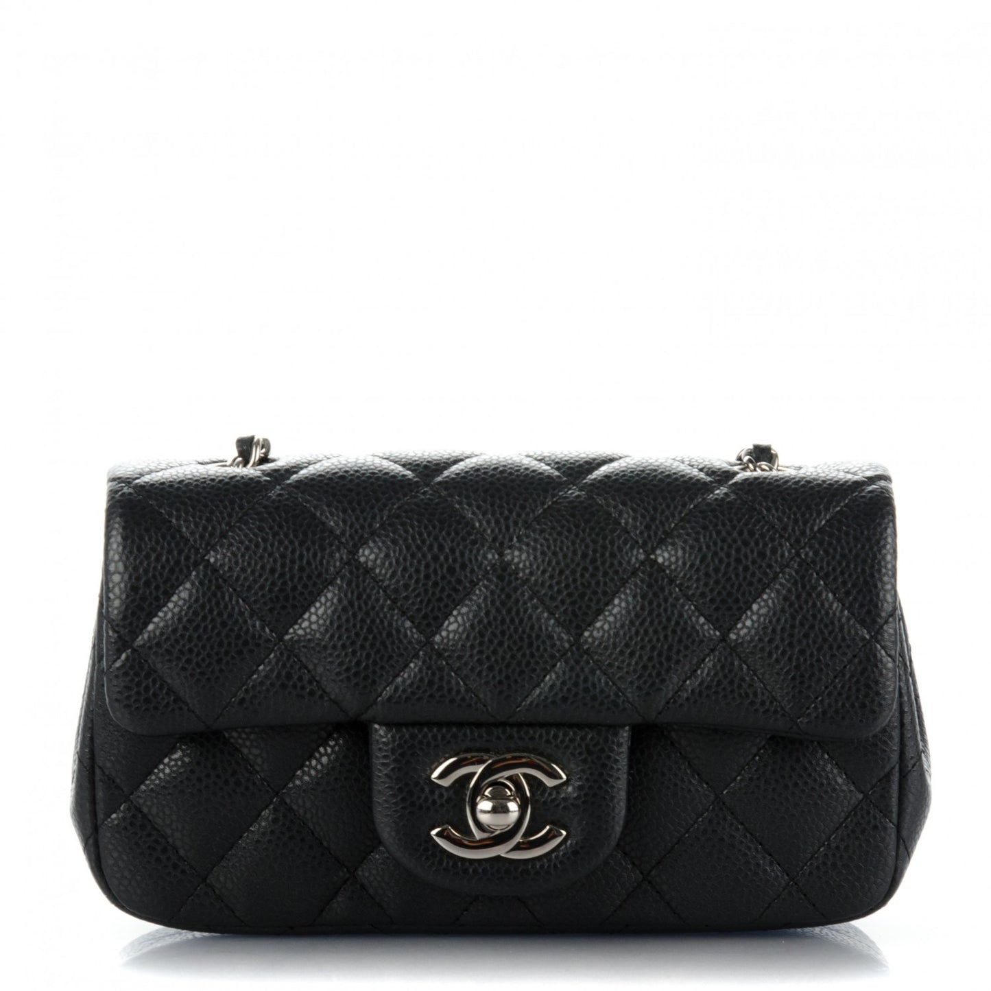 Metallic Caviar Quilted Extra Mini Flap Dark Grey