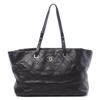 Chanel Glazed Calfskin Large On The Road Tote Black 1 of 10