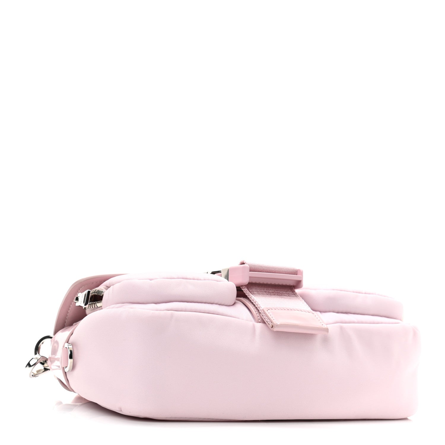 Prada Re-Nylon Spazzolato Double Pocket Buckle Shoulder Bag Alabastro 4 of 10