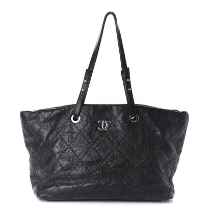 Chanel Glazed Calfskin Large On The Road Tote Black 1 of 14