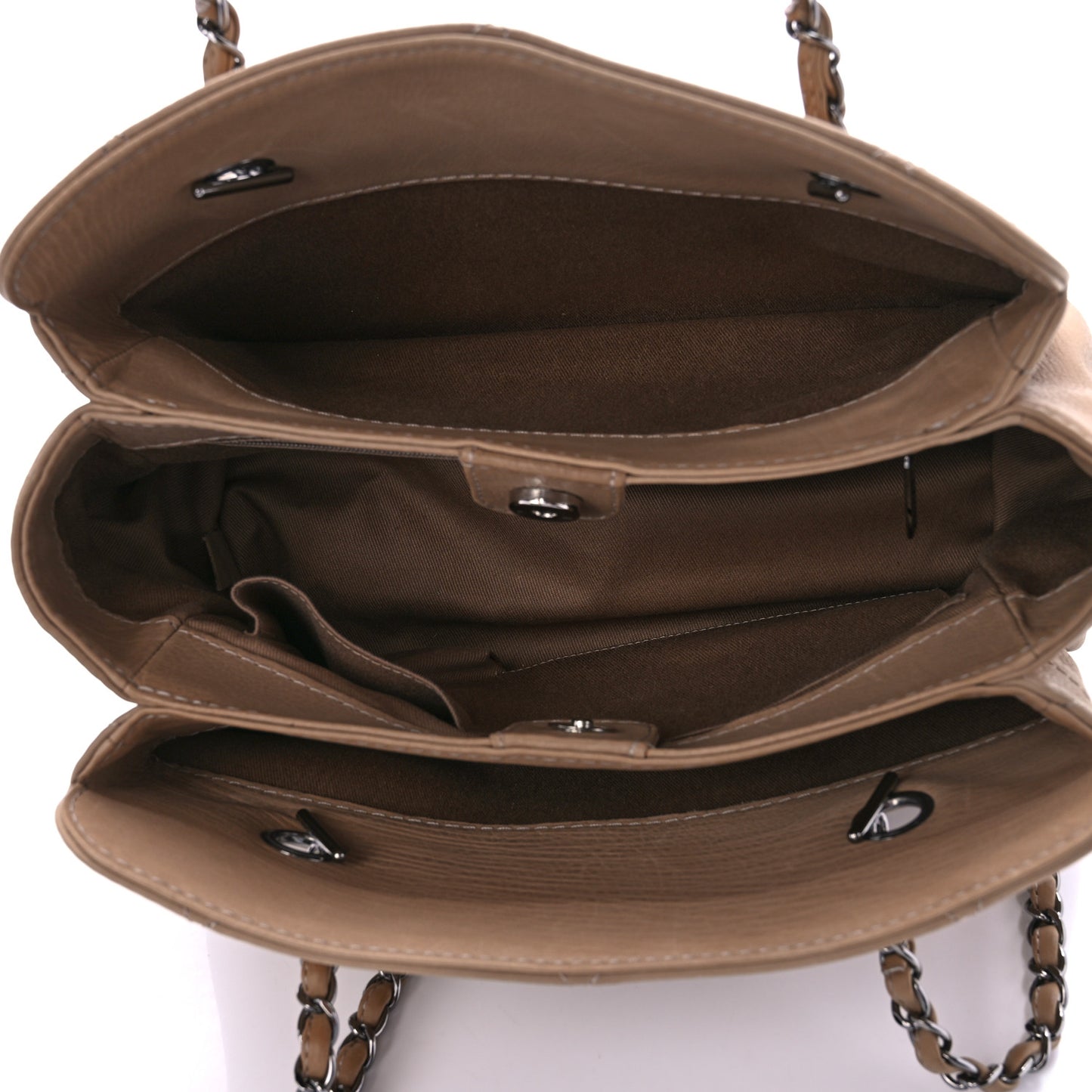Washed Calfskin Diamond Stitch Large Hamptons Shopping Tote Beige