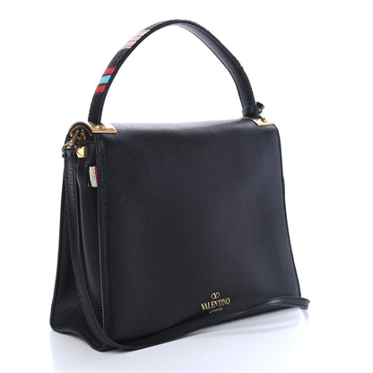 Valentino Garavani Pebbled Calfskin Beaded Medium My Rockstud Frame Bag Black 2 of 4