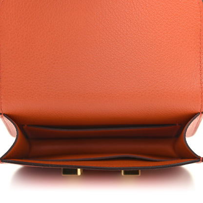 Hermes Evercolor Bi-Color Constance Slim Wallet Terre Battue Capucine 4 of 4
