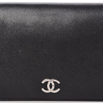 Chanel Caviar Sevruga Yen Wallet Black 9 of 10