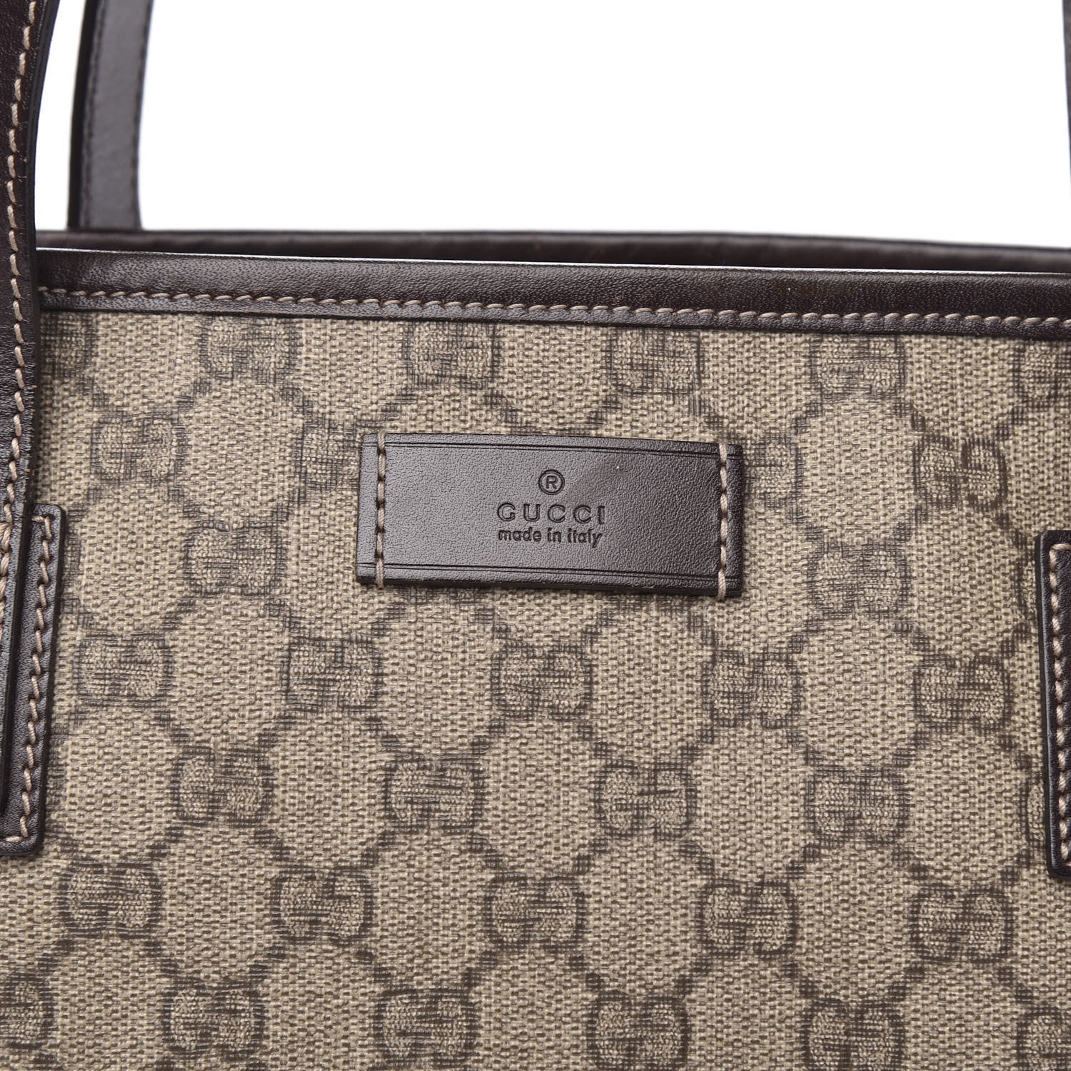 Gucci GG Supreme Monogram Medium Zippered Shopping Tote Dark Brown 12 of 12