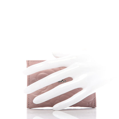 Chanel Goatskin Camellia Embossed Card Holder Light Pink 2 of 8