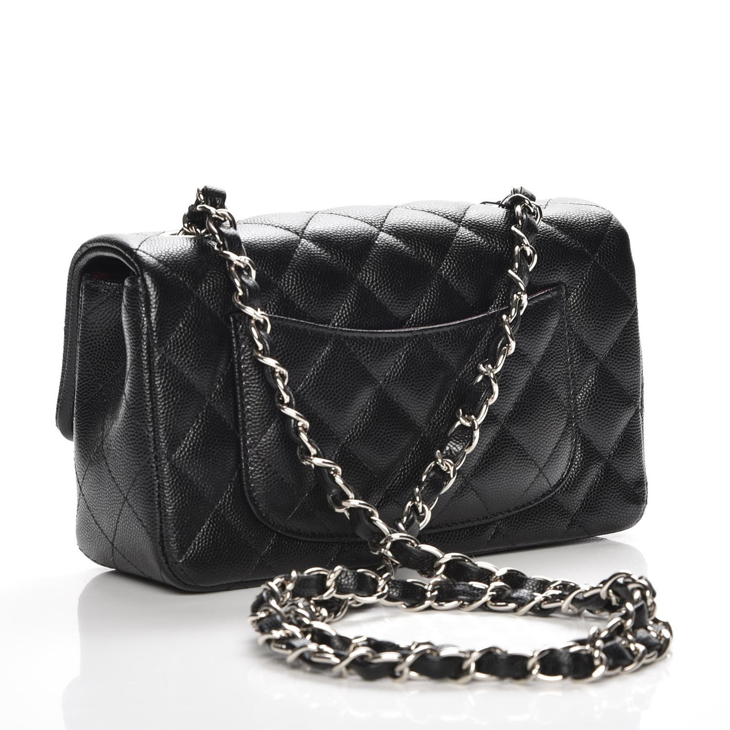 Caviar Quilted Mini Rectangular Flap Black