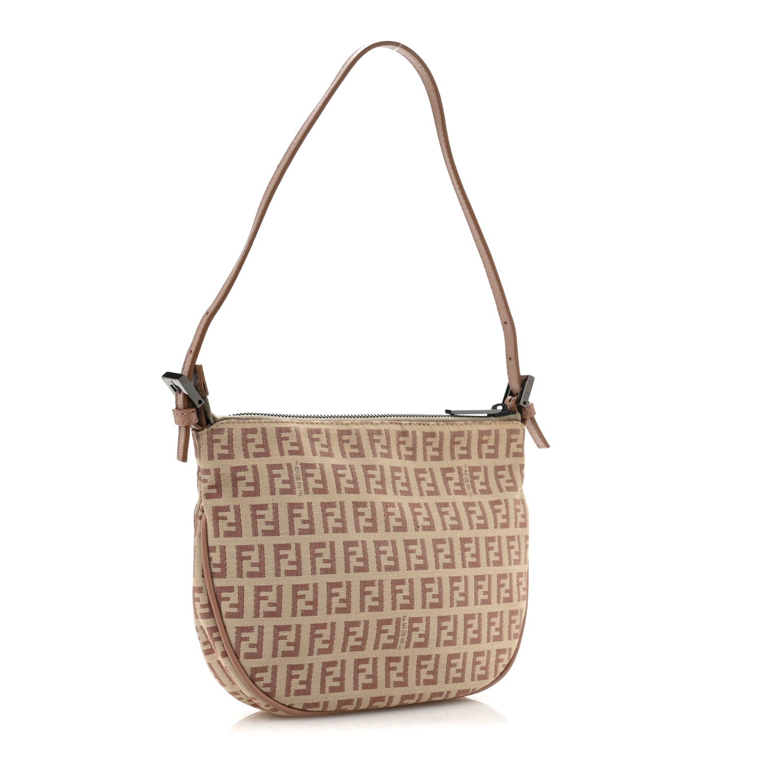 Fendi Zucchino Vitello Pochette Beige Bruciato Bois de Rose 3 of 15