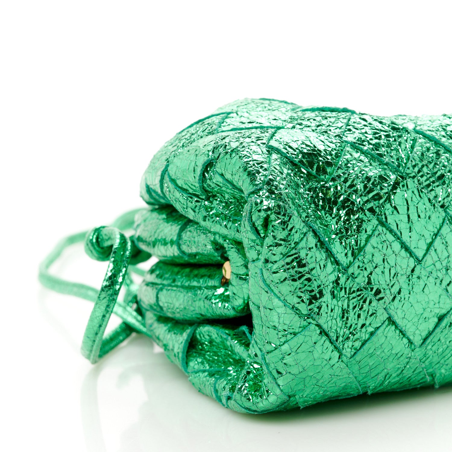Bottega Veneta Metallic Nappa Intrecciato The Mini Pouch Parakeet 10 of 11