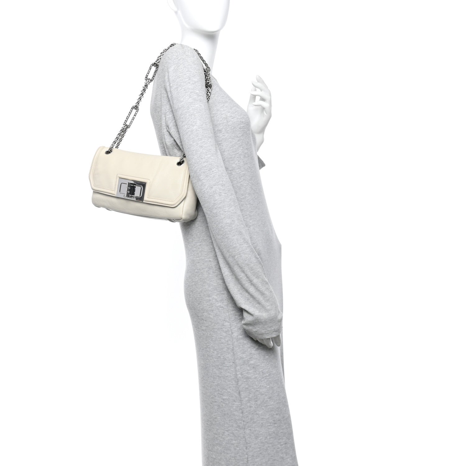 Chanel Calfskin Mademoiselle Lock Bijoux Chain Flap White 2 of 14