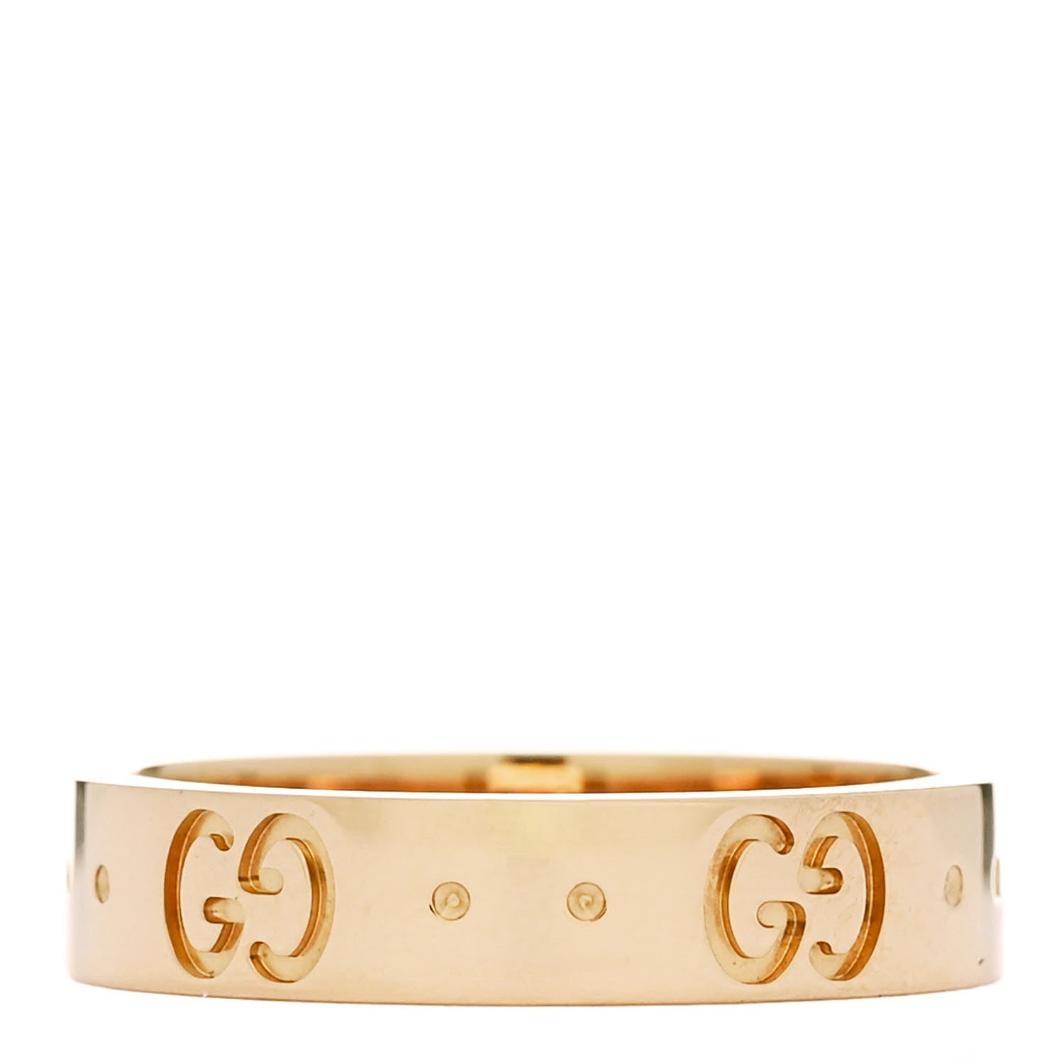 Gucci 18K Yellow Gold 4mm Icon Thin Band Ring 49 4.75 3 of 6