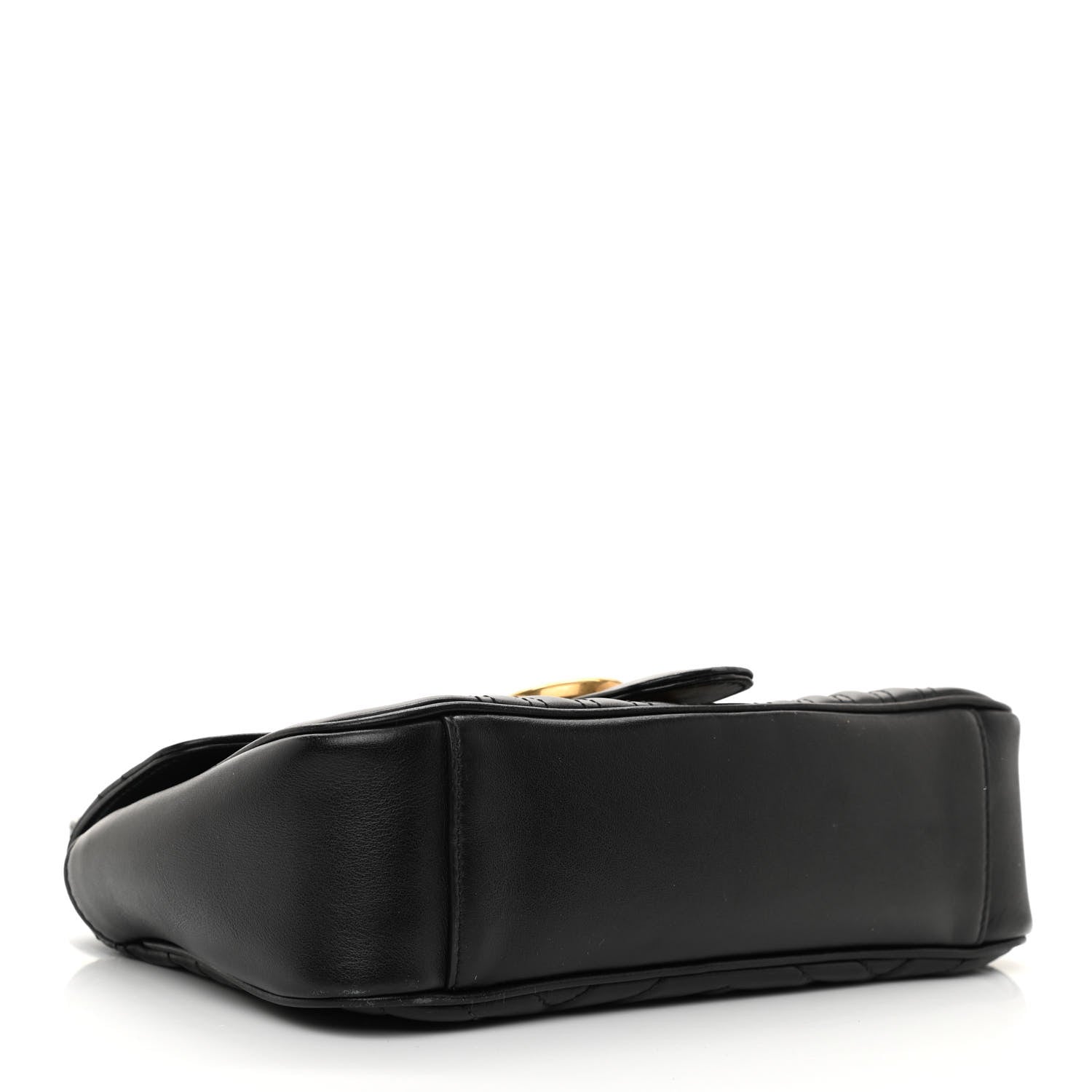 Gucci Calfskin Matelasse Small GG Marmont Shoulder Bag Black 4 of 10