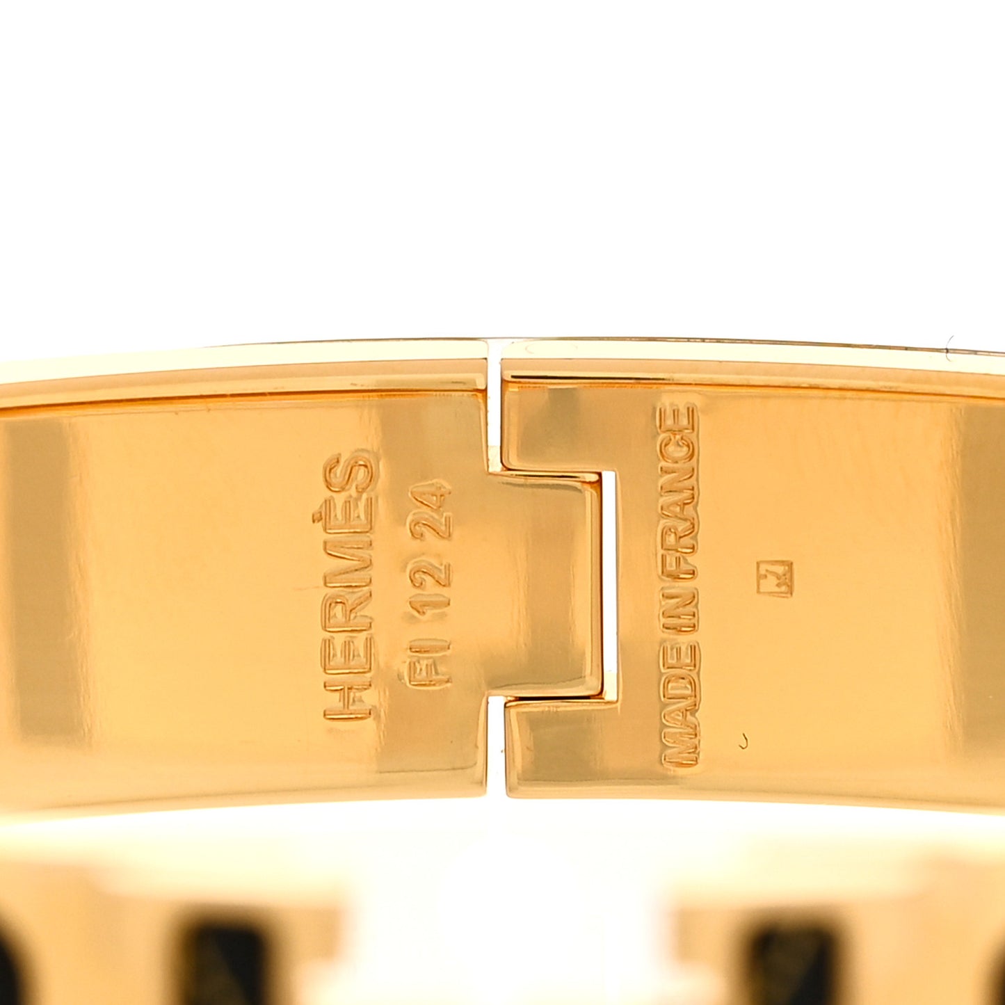 Enamel Printed Jour de Casting Narrow Clic Clac H Bracelet PM Jaune Or Black