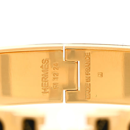 Hermes Enamel Printed Jour de Casting Narrow Clic Clac H Bracelet PM Jaune Or Black 3 of 3