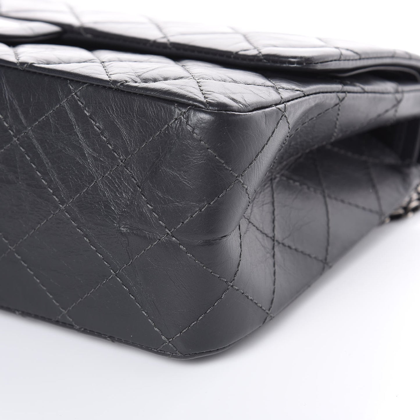 Aged Calfskin Quilted 2.55 Reissue 227 Flap Grey