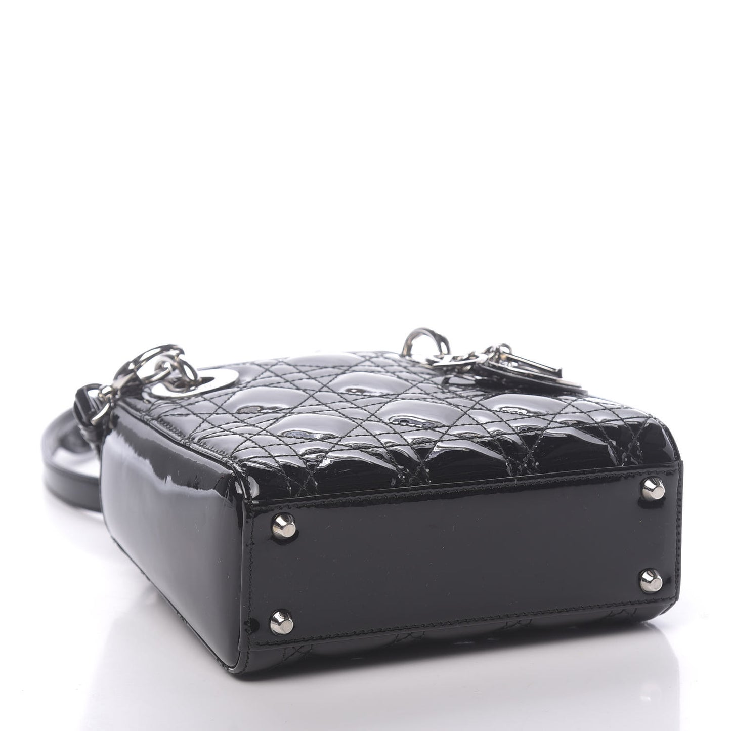 Patent Cannage Mini Lady Dior Black