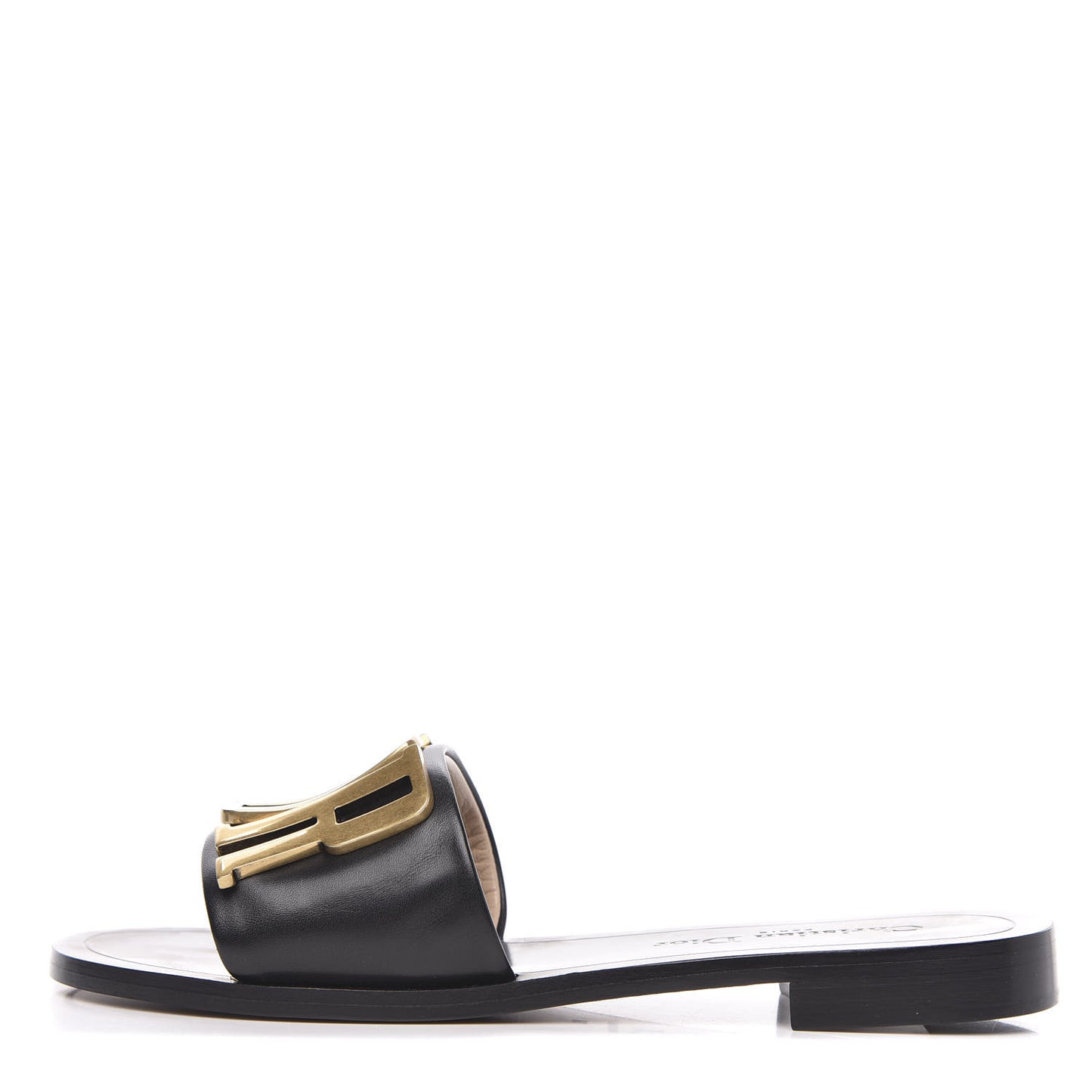 Calfskin Dio(r)evolution 10mm Slide Sandals 37 Black