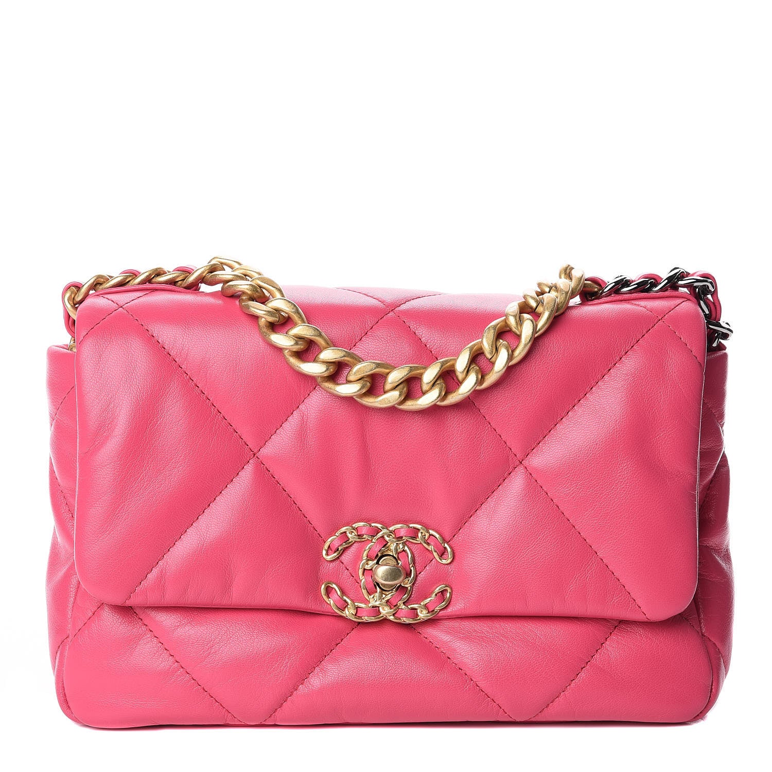 Chanel Goatskin Quilted Medium 19 Flap Pink 1 of 10