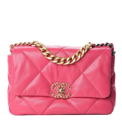 Chanel Goatskin Quilted Medium 19 Flap Pink 1 of 10