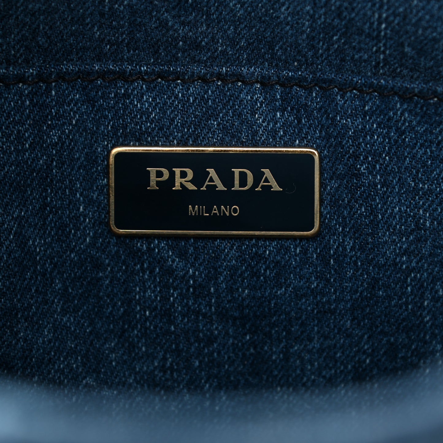 Denim Small Logo Tote Bleu