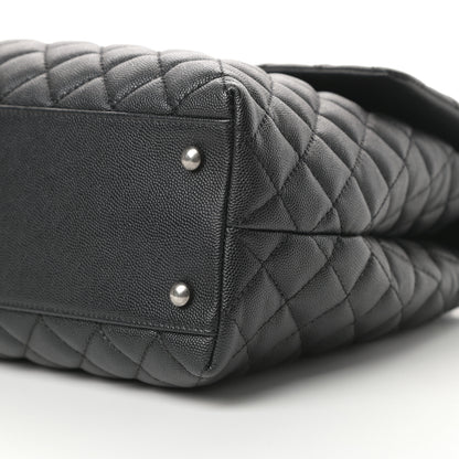 Chanel Caviar Quilted Large Coco Handle Flap Black 10 of 11