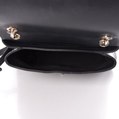 Chanel Grained Calfskin Chevron Stitched Medium Chic Top Handle Flap Black 5 of 10