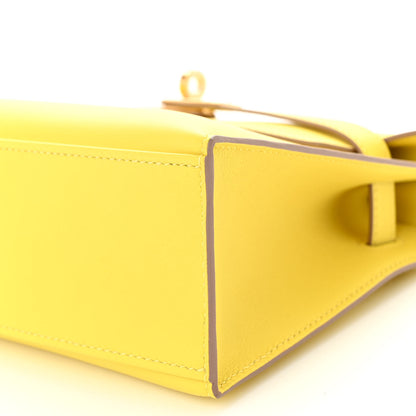 Hermes Swift Kelly Pochette Clutch Lime 10 of 13