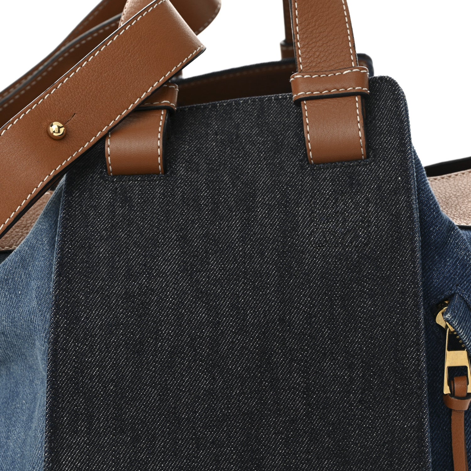 Loewe Calfskin Denim Medium Hammock Shoulder Bag  Tan 9 of 11